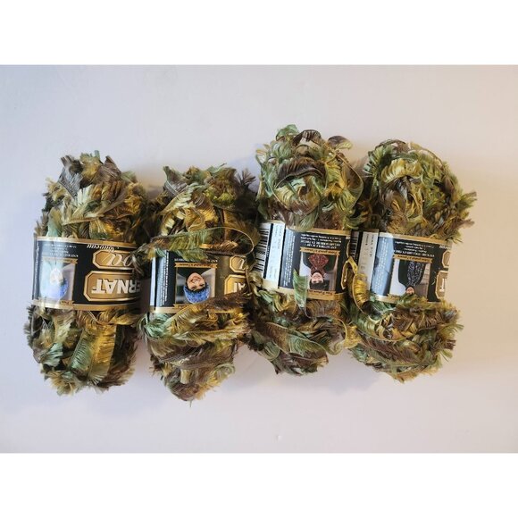 Bernat Mallard Boa Yarn Exotic 100% Polyester Eyelash 4 Skeins 50g Each - Picture 1 of 3